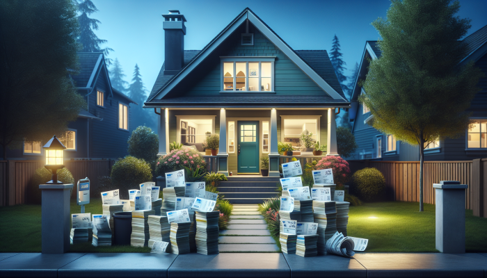Essential Insights into Debt Consolidation Everyone Should Understand | DCL A serene suburban home with a lush yard, clear sky, and consolidated bills on the doorstep.