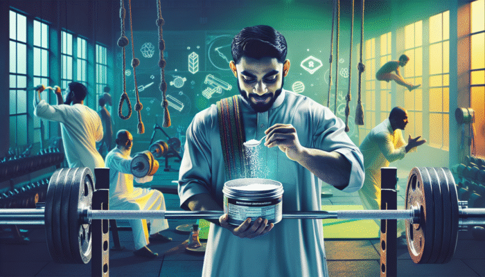 A powerlifter consuming magnesium-rich foods before a high-intensity workout in a gym, showcasing focused determination.