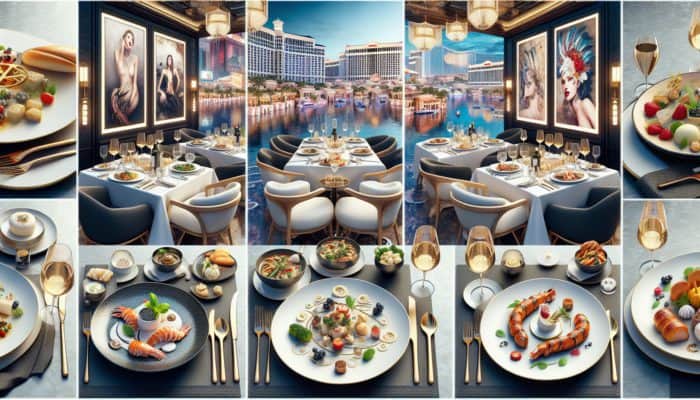 Elegant Las Vegas dining with seafood, French, Italian-American, and gourmet dishes paired with fine wines.