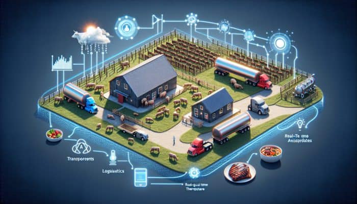 AI optimising BBQ supply chain logistics, ensuring fresh meat and transparency from farm to consumer.