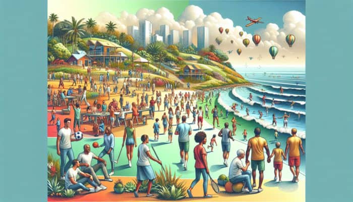 A vibrant community at Prince's Grant enjoying social events, sports, and nature walks.