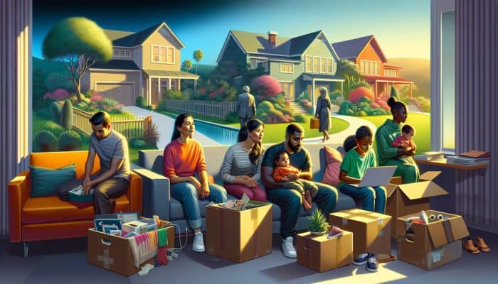 Family upgrading from a two-bedroom flat to a three-bedroom house in Secunda West, illustrating real estate growth.