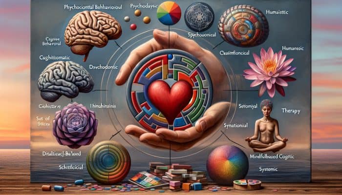 A comprehensive overview of various therapy types in the UK, including CBT, psychodynamic, humanistic, DBT, IPT, MBCT, systemic, and art therapy.