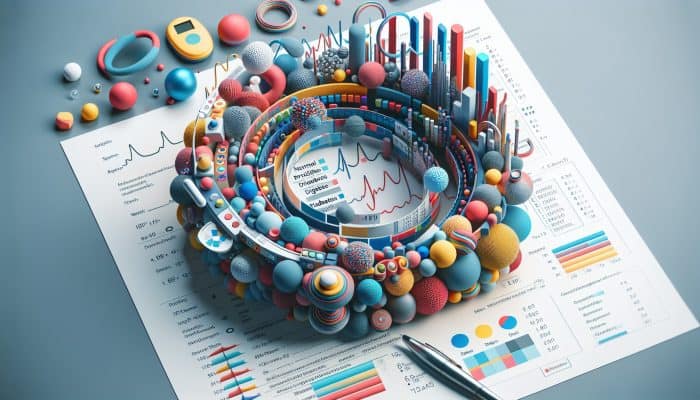 Infographic showing diabetes blood test ranges for fasting blood sugar and A1C levels.