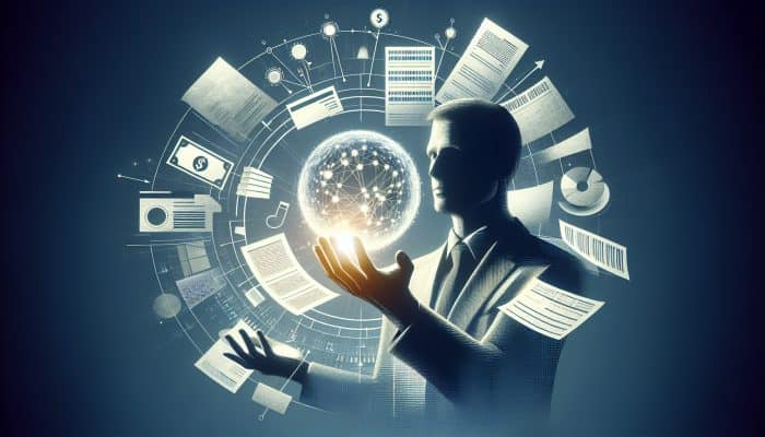 Person relieved with simplified financial documents and a clear payment plan, symbolising debt consolidation benefits.