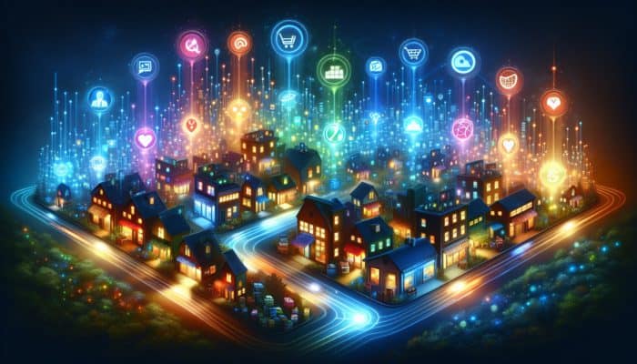 Online Marketing in Royal Wootton Bassett for Small Business: Vibrant digital landscape of online marketing in Royal Wootton Bassett, connecting businesses to customers.