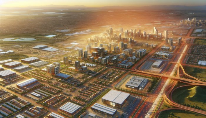 Aerial view of Polokwane's neighborhoods like Bendor Park and Westenburg with new infrastructure and amenities.