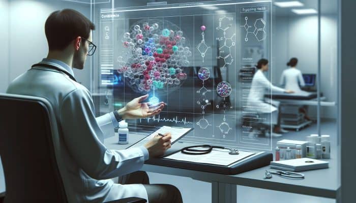 A medical chart displaying ferritin test results over time, annotated for various health conditions, analyzed by a doctor.