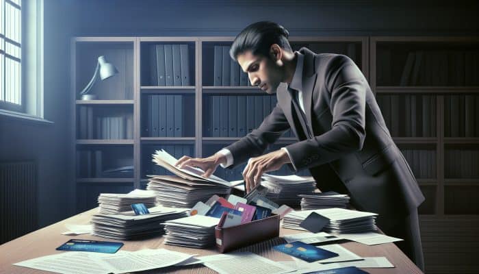 How to Evaluate Debt Consolidation Loan Offers in the UK | DCL How to Evaluate Debt Consolidation Loan Offers in the UK: A person in the UK consolidating scattered credit cards and loan documents into one organized folder.