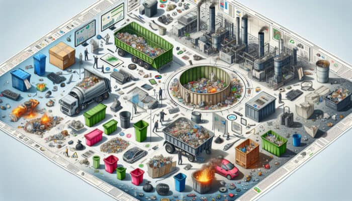 Different types of UK waste sorted and disposed of through recycling, incineration, and landfill.