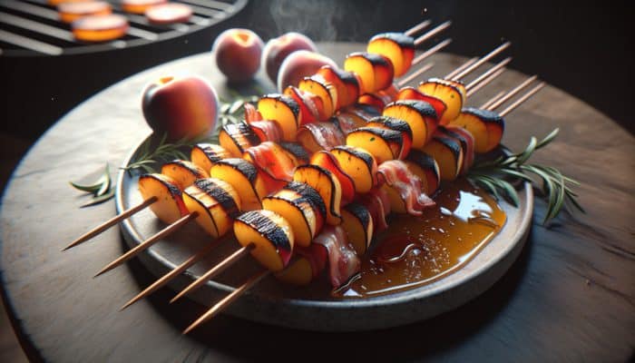 Grilled Peach and Bacon Skewers for a Summer Treat